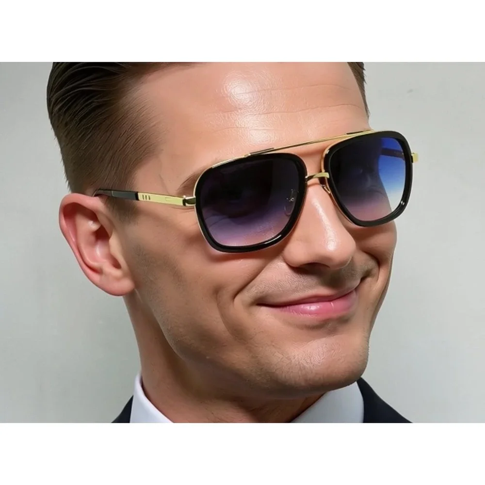 Sunglasses Oceanic Tinted Blue Gradient Lens UV400 Sun Protection Eyewear Lentes